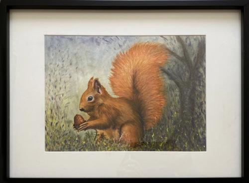 Red Squirrel with Nut